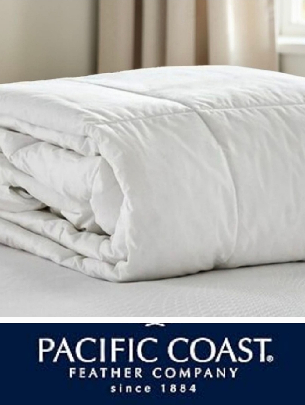 NEW Pacific Coast Feather Company King Down Comforter/Duvet Hotel-Style Bedding.